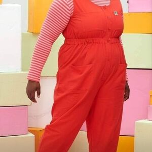 Red Sleeveless Jumpsuit